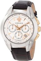 Versace M9A99D002 S497 "Character" Stainless Steel, Rose Gold, and Leather Automatic