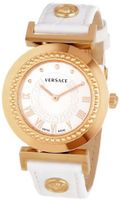 Versace P5Q80D001 S001 Vanity Rose Gold Ion-Plated Stainless Steel Leather Band