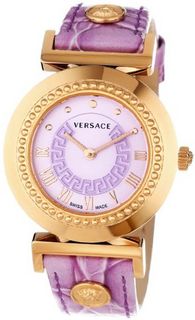 Versace P5Q80D702 S702 Vanity Rose Gold Ion-Plated Stainless Steel Leather Band