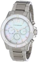 Viceroy 47688-05 Visept12 Round Stainless Steel Mother-Of-Pearl Dial Dual Time