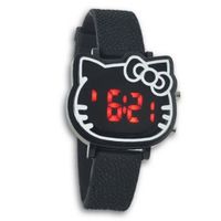 Viliysun New 2014 Fashion Cute Hello Kitty LED Wrist For Woman Lady Girl Children Gift (Black)