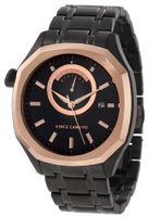 Vince Camuto VC/1005BKBR The Spectator Black Ion-Plated and Rosegold-Tone Black Dial
