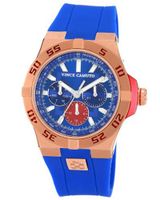 Vince Camuto VC/1010BLRG The Master Rosegold-Tone Multi-Function Blue Resin Strap