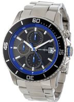 Vince Camuto VC/1017BLU The Cavalier Black Chronograph Dial Blue Accents Silver-Tone