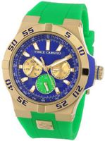 Vince Camuto VC/5110BLGN Gold-Tone Case Blue Multi-Function Dial Green Silicone Strap