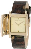 Vince Camuto VC/5138CHCA Gold-Tone Pyramid Covered Dial Camouflage Leather Strap