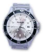 Wave Gear Unisex Sports Silver & Clear Tidal TD1001SC With Clear Polycarbonate Strap