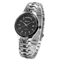 WEIQIN Classic Crystal Lady Date Day Stainless Steel Band Quartz Wrist WQI066