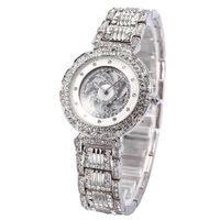 WEIQIN Silver Crystal Rotating Dial MOP Lady  Bracelet Quartz Wrist WQI075