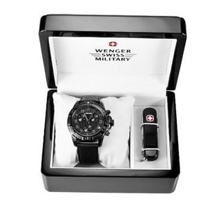 Wenger 66182 Set - Wenger 79264 Special Edition Zurich Carbon Fiber Dial Chronograph and Swiss Army Knife Set