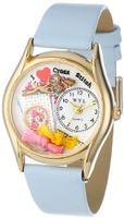 uWhimsical Watches Whimsical es C0440009 Classic Gold Cross Stitch Baby Blue Leather And Goldtone 