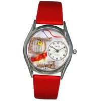 uWhimsical Watches Whimsical es S0440001 Needlepoint Red Leather 