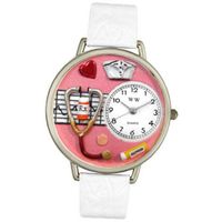 uWhimsical Watches Whimsical es U0620040 Unisex Silver Nurse Red White Skin Leather And Silvertone 