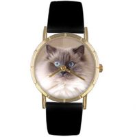 Whimsical es Kids' P0120049 Classic Ragdoll Cat Black Leather And Goldtone Photo