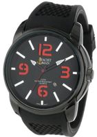 Yachtman YM130-BLK/RED Oversized Round Case Date Display Black Silicone Strap