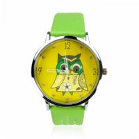 ZLYC Cute Owl Dial Quartz Wrist Light Green