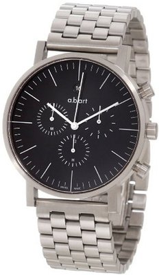 a.b. art OC103B Series OC Stainless Steel Swiss Quartz Chrono Black Dial and Metal Bracelet