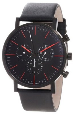 a.b. art OC150 Series OC Black Stainless Steel Swiss Quartz Chrono Black Dial and Leather Strap