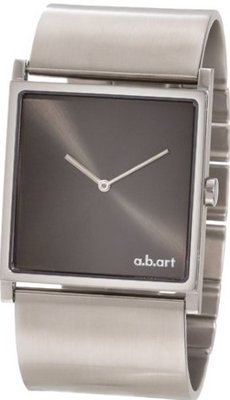a.b. art Unisex EL108B Series EL Stainless Steel Swiss Quartz Black Dial and Metal Bracelet