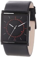 a.b. art Unisex EL152 Series EL Stainless Steel Swiss Quartz Black Dial and Leather Strap