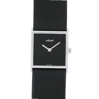 a.b.art Quartz with Black Dial Analogue Display and Black Leather Strap ES102