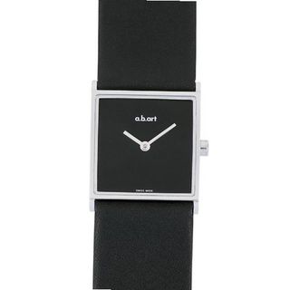 a.b.art Quartz with Black Dial Analogue Display and Black Leather Strap ES102