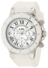 a_line 20101DV Marina Chronograph White Textured Dial White Silicone