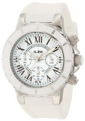 a_line 20101DV Marina Chronograph White Textured Dial White Silicone