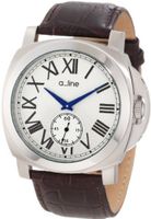 a_line 80007-02-BR Pyar Silver Textured Dial Brown Leather