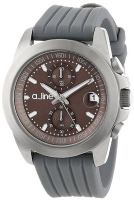 a_line 80010-014-GY Aroha Chronograph Silver Grey Dial Grey Silicone