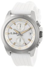 a_line 80010-02-WH Aroha Chronograph Silver Dial White Silicone