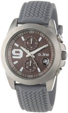 a_line 80011-014-GY Aroha Chronograph Silver Grey Dial Grey Silicone