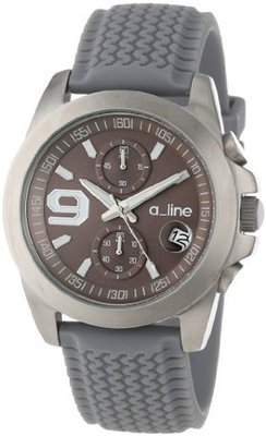 a_line 80011-014-GY Aroha Chronograph Silver Grey Dial Grey Silicone