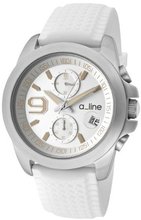 a_line 80011-02-WH Aroha Chronograph Silver Dial White Silicone
