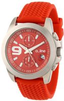 a_line 80011-05-RD Aroha Chronograph Red Dial Red Silicone