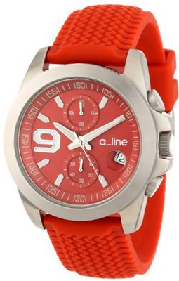 a_line 80011-05-RD Aroha Chronograph Red Dial Red Silicone