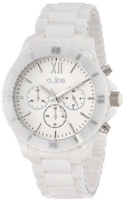 a_line AL-20042-WWWSR Ceramic Chronograph White Dial White