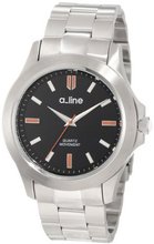 a_line AL-80013-11 GRA Black Dial Stainless Steel