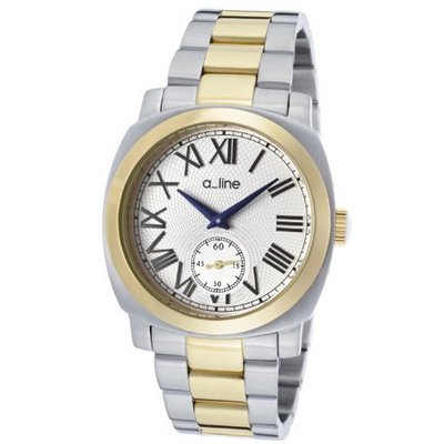 a_line AL-80016-YG-SS-22 Pyar Silver Textured Dial Two Tone Stainless Steel