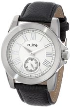 a_line AL-80022-02 Amare Silver Dial Black Leather Band