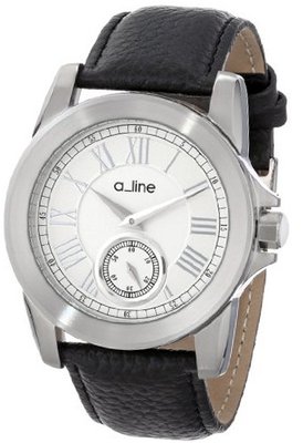 a_line AL-80022-02 Amare Silver Dial Black Leather Band