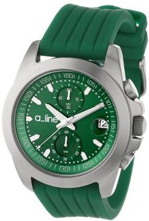 uA-Line a_line 80010-08-GN Aroha Chronograph Green Dial Green Silicone 