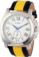 uA-Line a_line AL-80007-02-YL-NS2 Pyar Silver Textured Dial Black and Yellow Nylon 