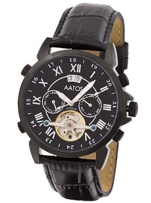 Aatos Automatic Black Leather Band Black Dial JaakkoLBB