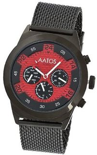 Aatos Automatic Black Plated Stainless Steel Carbon Fiber Face Red Dial WedusBBR
