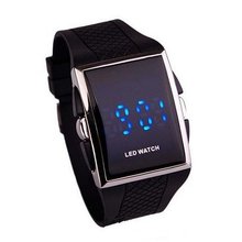 Absolute Blue LED Digital Sport with Black Silicone Rubber Band