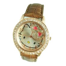 Absolute Hello kitty - children crystal quartz wrist (Gold-Kitty)
