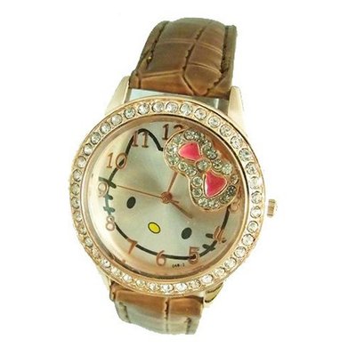 Absolute Hello kitty - children crystal quartz wrist (Gold-Kitty)