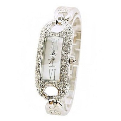 Absolute Luxury Swarovski Crystal Silver  Quartz Authentic Smays Fashion Rectangle