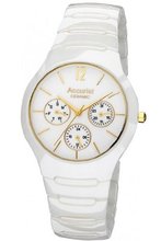 Accurist Gents Multi Dial Calendar White Ceramic Bracelet Strap MB991W